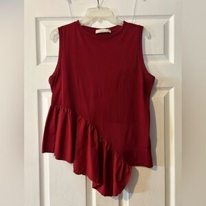 Sleeveless Burgundy Top
